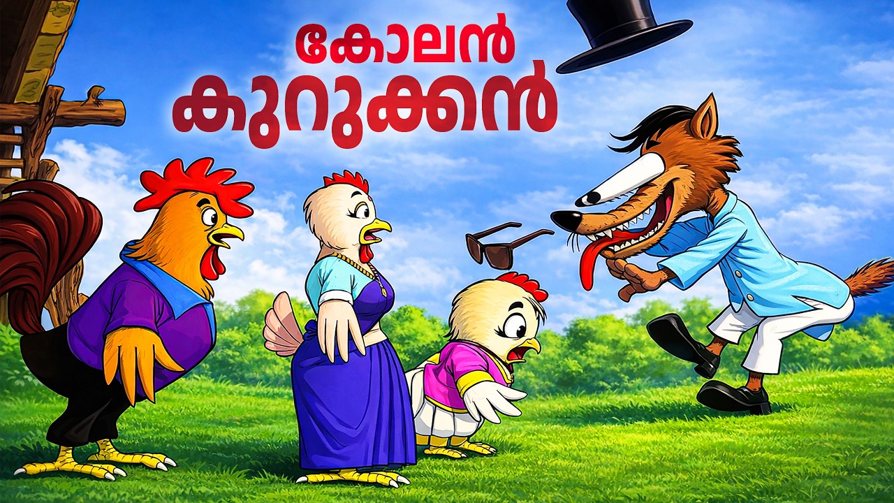 കോഴി പെണ്ണിനെ കണ്ട് കണ്ണ് തള്ളിയ കോലൻ കുറുക്കൻ Malayalam cartoon | Kids song | Malayalam fox cartoon