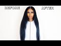 Black Girl Straightens 30 inch Long Natural Hair | Destiny Jackson Hair