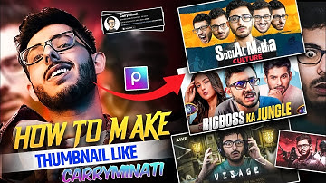How to Make Thumbnail Like @CarryMinati 🔥 in PicsArt || DHeeRaj XpRo ||