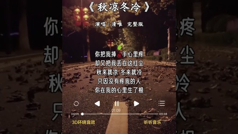 清唯 的《秋凉冬冷》