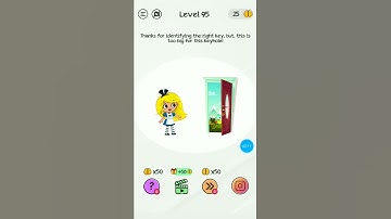 Braindom level 95||thank for identifying the right key||tricky puzzle