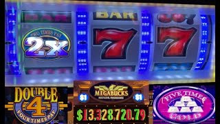 5 TIMES GOLD + MEGABUCKS DOUBLE GOLD WHEEL SPIN + DOUBLE 4 TIMES PAY SLOT PLAY! NICE!