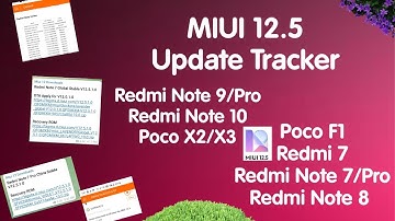 MIUI 12.5 Update Tracker || Redmi 7, Redmi Note 7/7Pro/8/9/9Pro/10, Poco F1, X2, X3 & More..