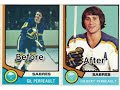 Buffalo sabres 1970s gilbert perreault and rene robert cards before and after