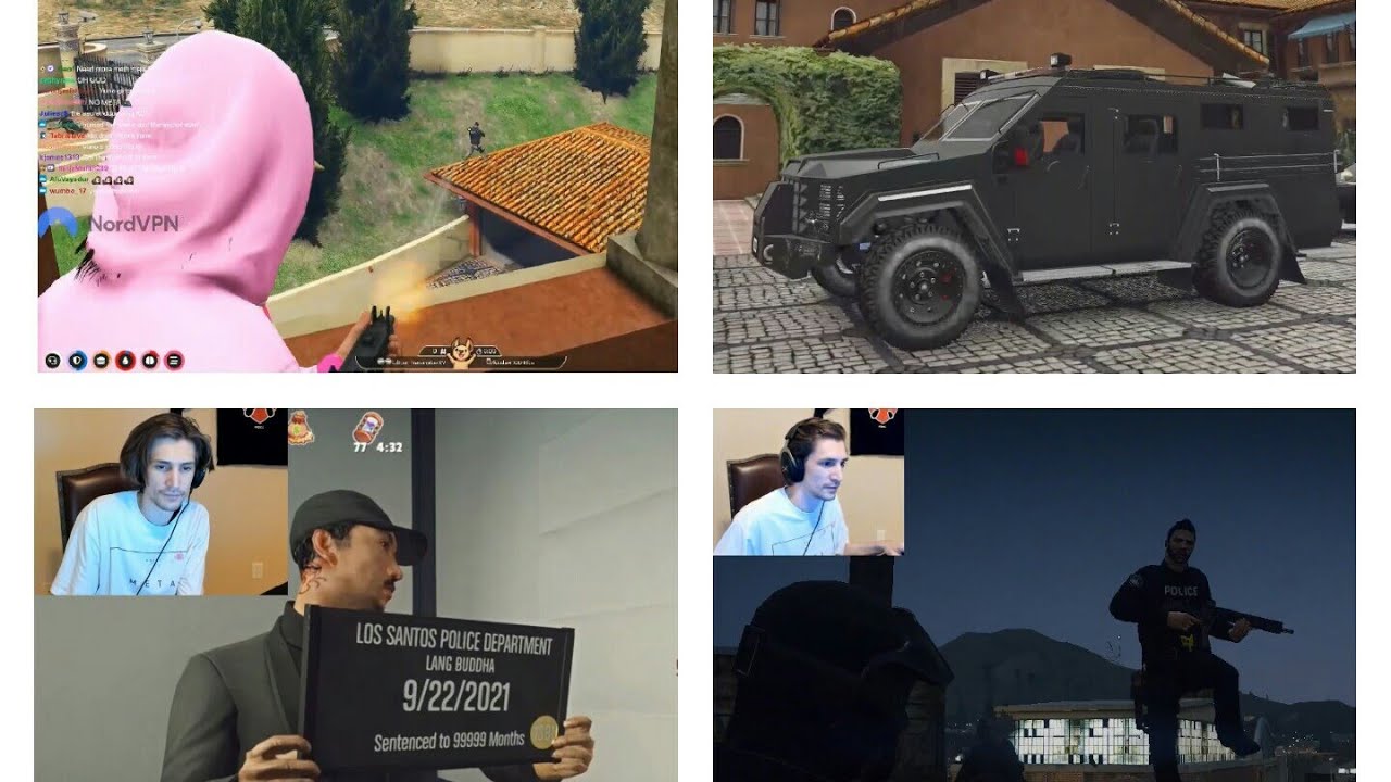 Buddha gets the 9s after Raid as xQc Mag Dumps all the Cops trying to Save him (All POVs) | GTA RP