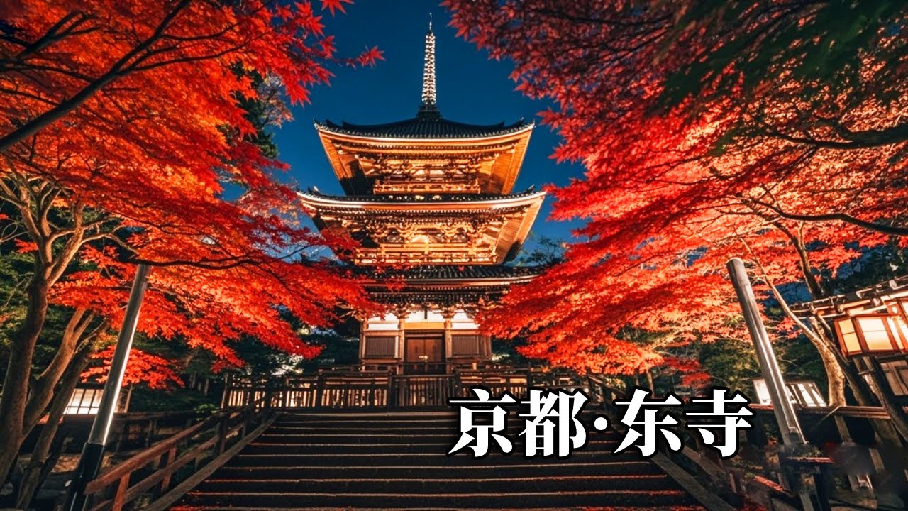 京都赏枫之旅(上):走进被列入世界遗产的古刹东寺,欣赏枫叶在夜风中摇摆,美得让人流连忘返【行走世界的北京老刘】 - YouTube