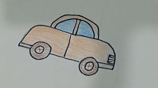 How to draw a car with colour pencil ||Simple and easy car drawing ||कार कैसे बनाये||