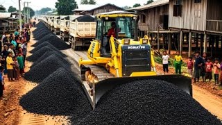 perfect pushing black rubble to widen roads in rural areas