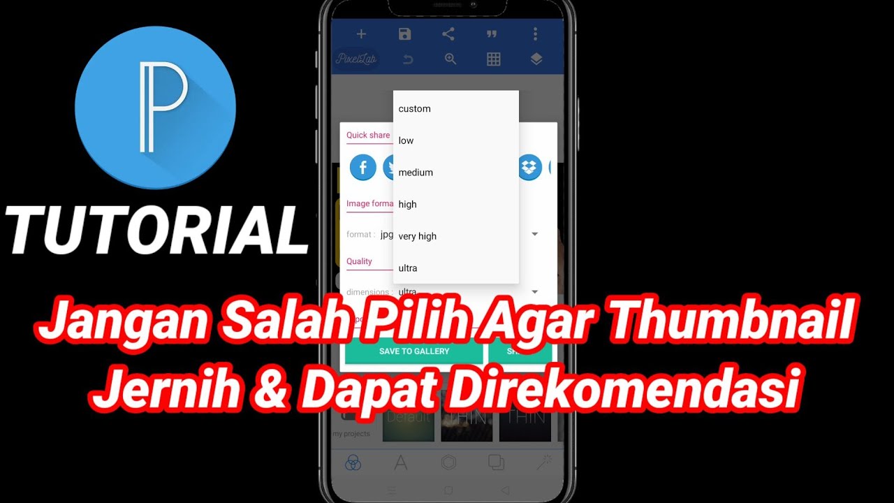 Ukuran Thumbnail di Aplikasi Pixellab untuk Thumbnail YouTube