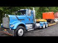 Vintage 1981 Kenworth W900A Tractor Trailer Climbing A Mountain