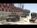 Military Long Convoy in action-GTA5