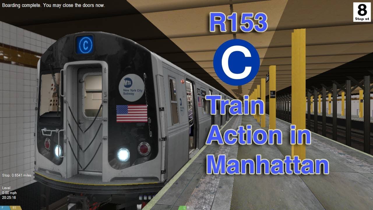 [OLD R153 MODEL] OpenBVE NYC Subway: R153 (C) Train Action in Manhattan ...