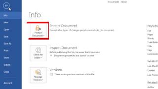 How to Password Protect Your Document in Word 2013