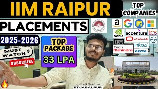 Iim Raipur Placements 2025 - 2026 Placement Statistics - Iim Raipur Must Watch Before Admission