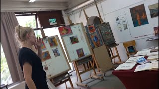Art school FINALS week vlog * packing, framing, painting a mural