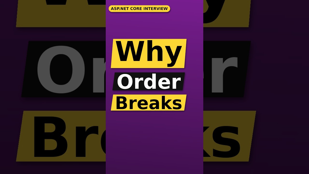 3 Reasons Order Matters in ASP.NET Core Middleware - YouTube