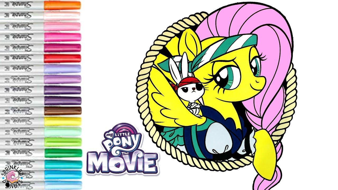 my little pony coloring book page pirate fluttershy mlp movie 2017