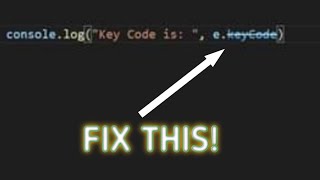 Key code is deprecated, how to fix this error in vs code in java script