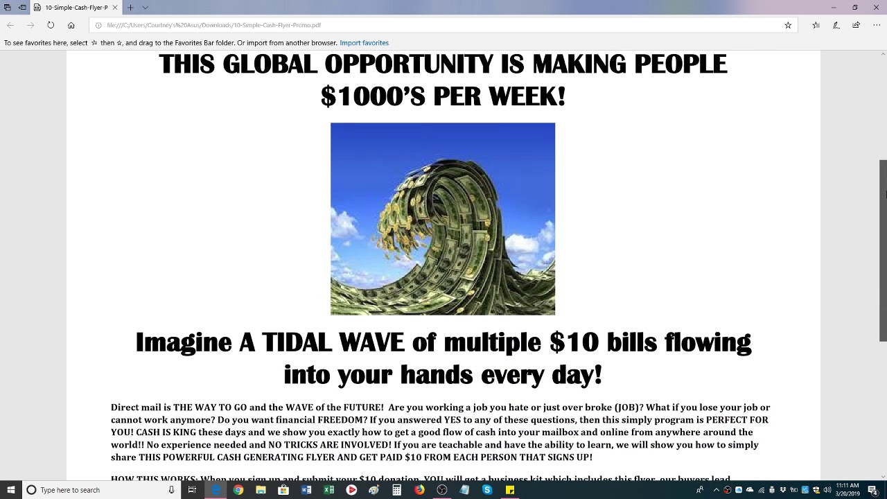 fraude NEW HOME BUSINESS $10 FLYER PROGRAM IS GOING CRAZY GENERATING THOUSANDS!