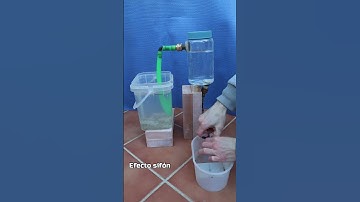 ¿Cómo funciona un SIFÓN? EXPERIMENTO en miniatura. El agua sube para luego bajar. PARTE 1
