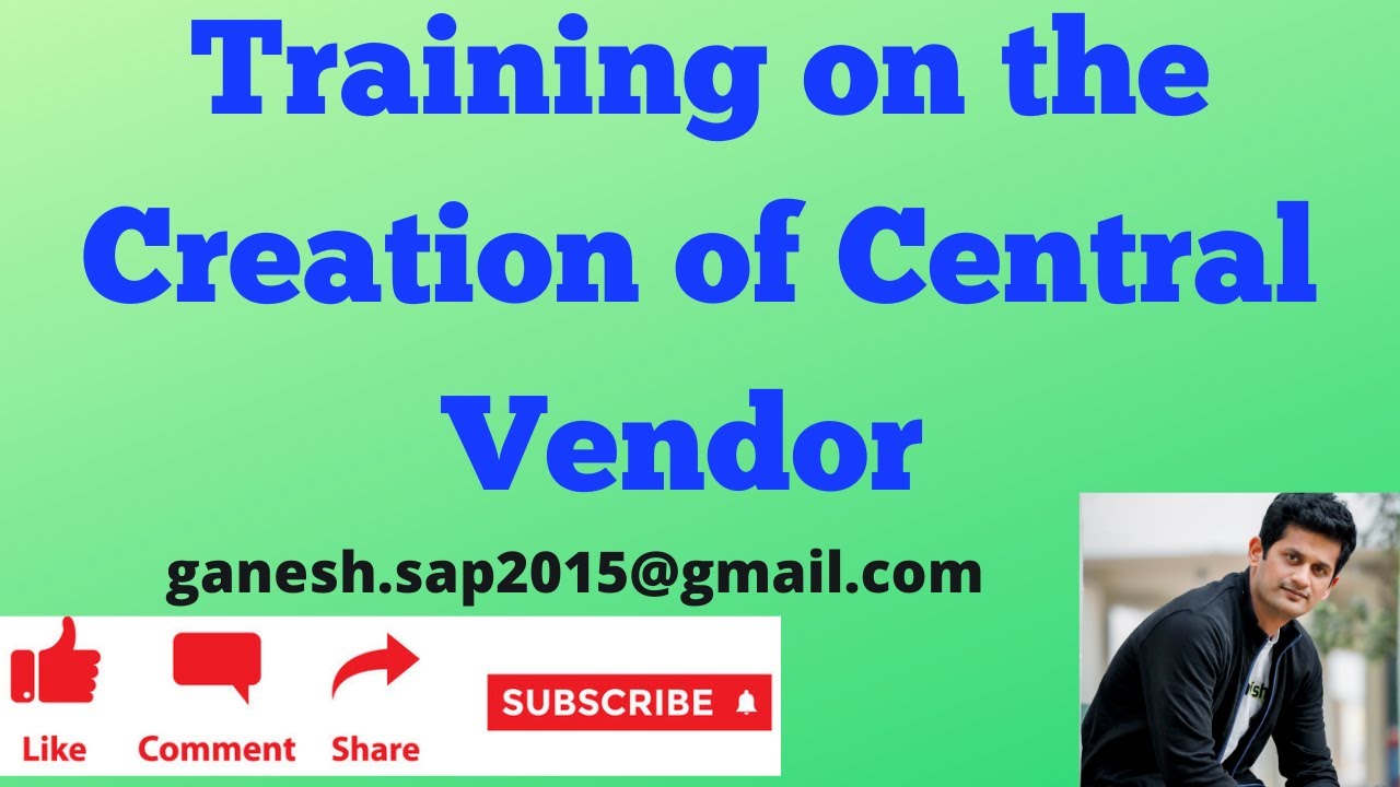 SAP End User Training on Central Vendor Creation #BusinessPartner #SAPMasterData # ...