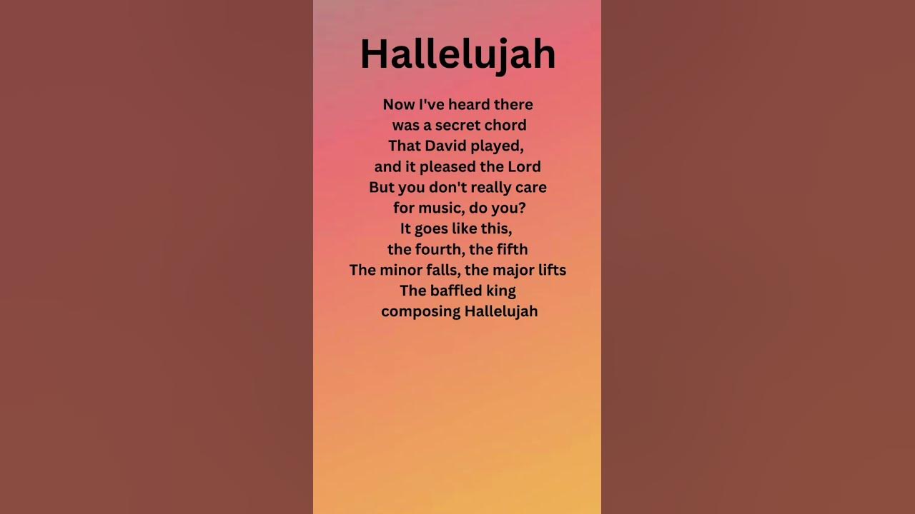 Hallelujah by Lucy Thomas (lyrics) #love #songlyrics #viral #music #lyrics #song Hallelujah by Lucy Thomas (lyrics) #love #songlyrics #viral #music #lyrics #song