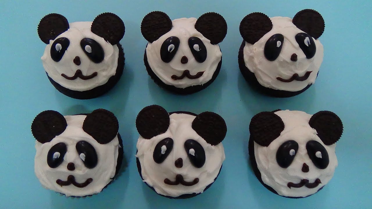 panda cupcakes - YouTube