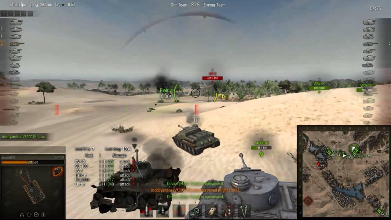 WoT | SU-100 | Sand River | 9 frags | 2876 dmg