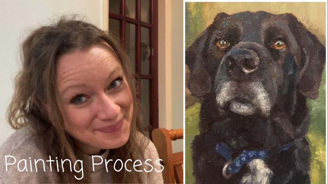 My Pet Portrait Painting Process 🎨 Dog Oil Painting 🐕‍🦺