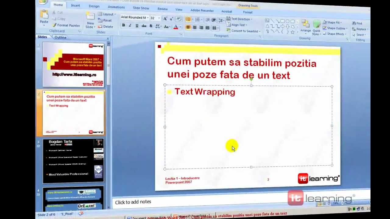 Word 2007 03 Cum Putem Sa Stabilim Pozitia Unei Poze Fata De Un