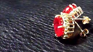 Ruby Stud Earrings with sapphires