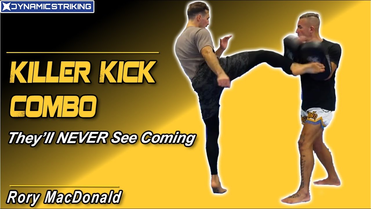 Инструкция по выполнению низкого удара ногой с последующим ударом ногой в голову от Рори Макдональда