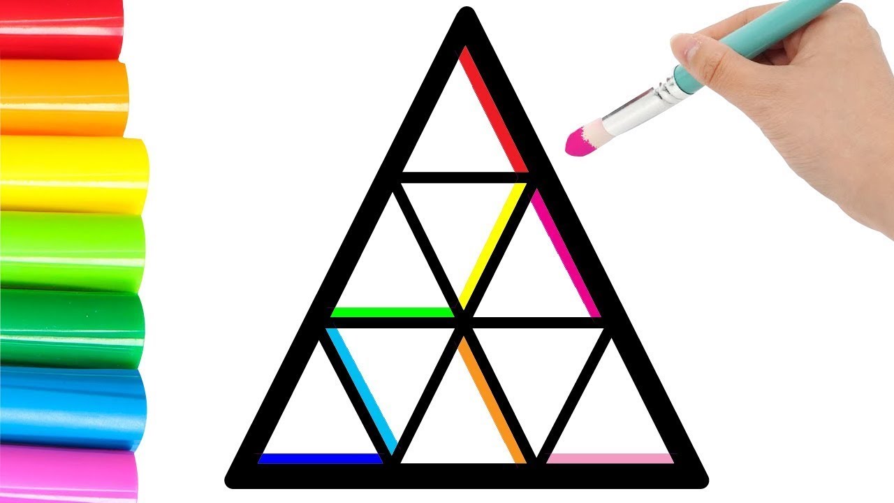 How to draw triangles for kids step by step | 子供のための三角形を段階的に描く方法 | 아이들을 ...