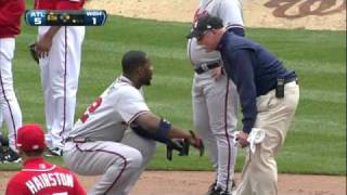 2011/04/03 Heyward safe at second