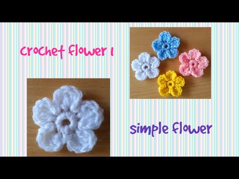 How to crochet flower #1 easy for beginners (tagalog-english) - YouTube