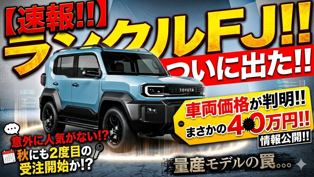 速報！！】ランクルFJ！！ついに出た！！車両価格が判明！！まさかの4