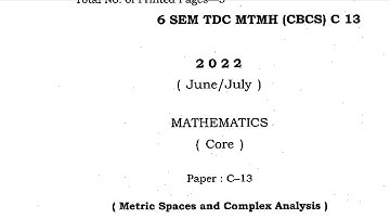 BSc 6th sem mathematics honours question paper c 13 Dibrugarh University 2022 @proysir