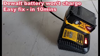 DeWalt 20v battery won't charge, overheating  Easy Fix 디월트 전동 20볼트 밧데리 충전불량 수리