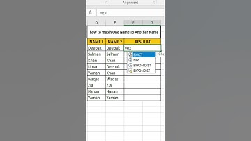 How to use Exact Formula in excel || how to match one name to another name in excel