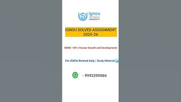 IGNOU BANC-109 Solved Assignment 2025-2026 || Full Solution | IGNOU Student Help
