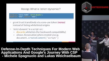 #HITB2018AMS D2T2 - Defense-in-Depth Techniques for Modern Web Apps - M. Spagnuolo & L. Weichselbaum