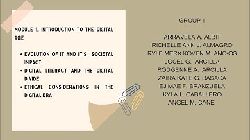 MODULE 1: Introduction to the Digital Age