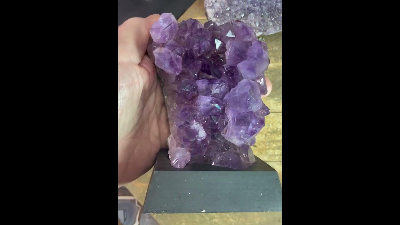 Standing Amethyst Cluster, Cut Base Druze Geode 