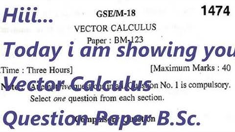 Vector calculus Question Paper 2019 | B. Sc. 2nd semester Mathematics | Kurukshetra University