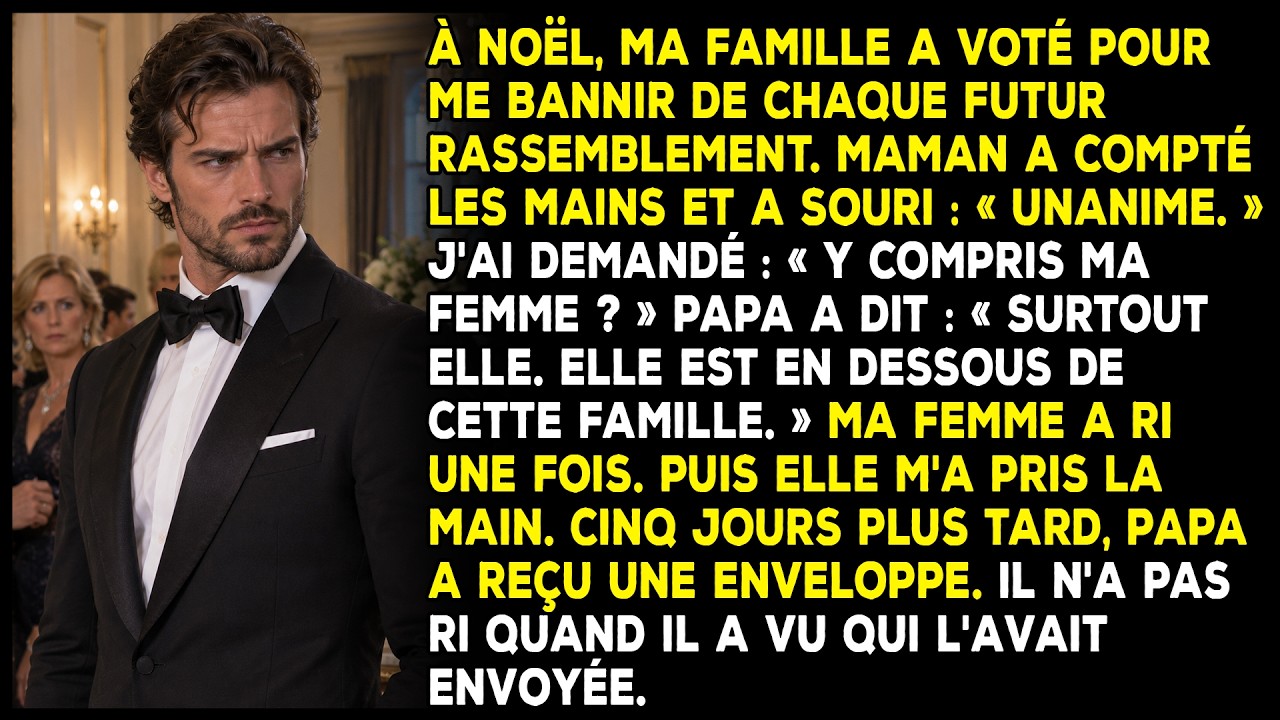 « Unanime. » Le mot est tombé dans le silence du salon comme une sentence, juste avant que ma mère ne repose son carnet sur la table basse. Nous étions assis sur leur canapé, ce soir de Noël, ma...