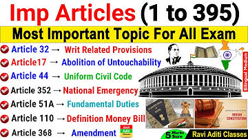 Important articles of Indian constitution Tricks |  Polity Articles SSC CGL