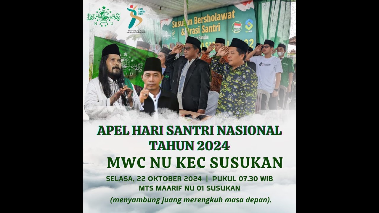 Apel Peringatan Hari Santri Nasional 2024 MTs Ma'arif NU 01 Dan MWC NU Susukan