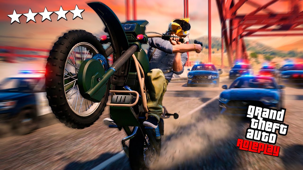 ME ESCAPE de la POLICIA HACIENDO STUNT en GTA5 RP *sale mal*