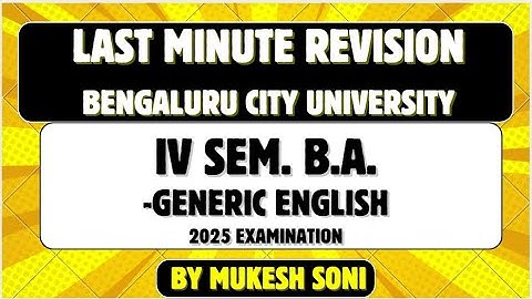 REVISION-BCU-4th Sem. B.A.-Generic English- 2025 Examination