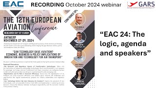 EACI/GARS October webinar about the EAC 24 Agenda.